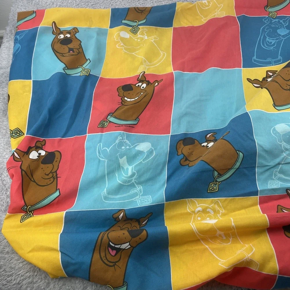 Hanna Barbera Scooby Doo Twin Fitted Sheet Multi Color Vintage 1999 Fabric Craft